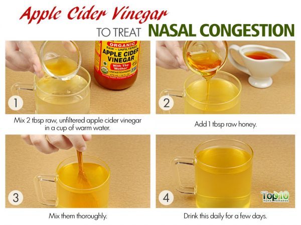 use apple cider vinegar to treat nasal congestion
