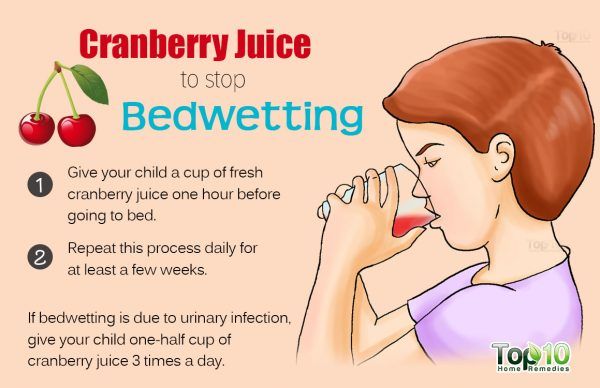 cranberry juice to stop bedwetting
