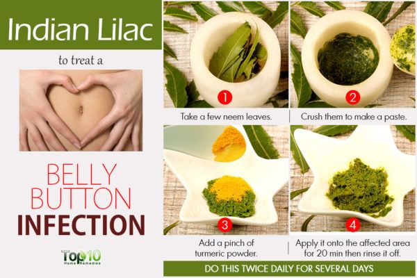 neem to treat belly button infection