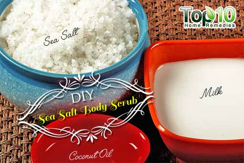 DIY coconut oil sea salt body scrub