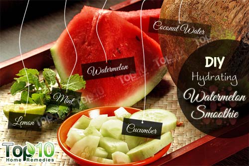 DIY watermelon smoothie ingredients