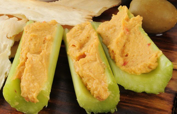 celery with hummus