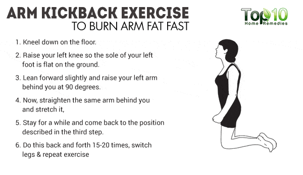arm kickback exercise to burn arm fat