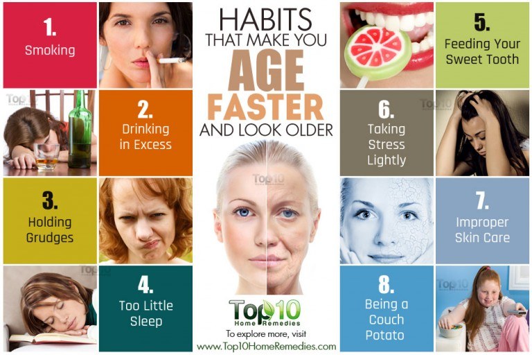 10 Habits That Make You Age Faster and Look Older Top 10 Home Remedies