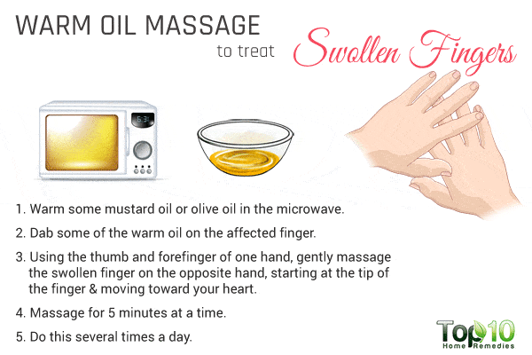 warm oil massage for swollen fingers