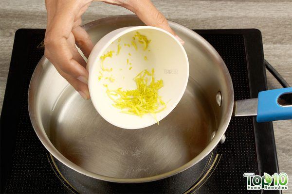 add zest to boiling water