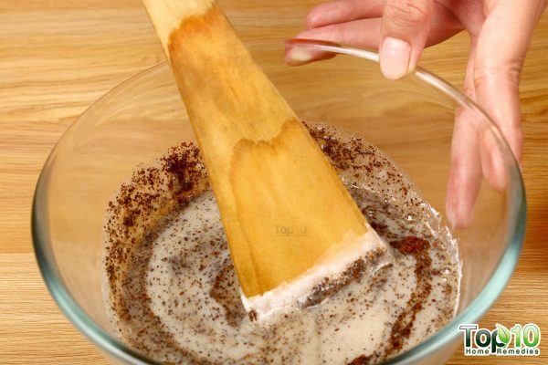 stir the homemade soap mixture