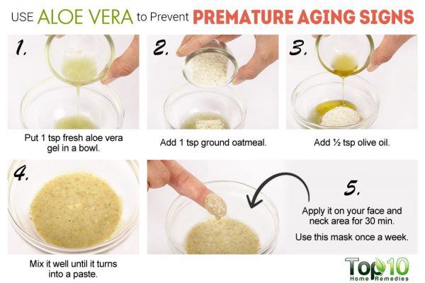 use aloe vera to delay aging signs on skin