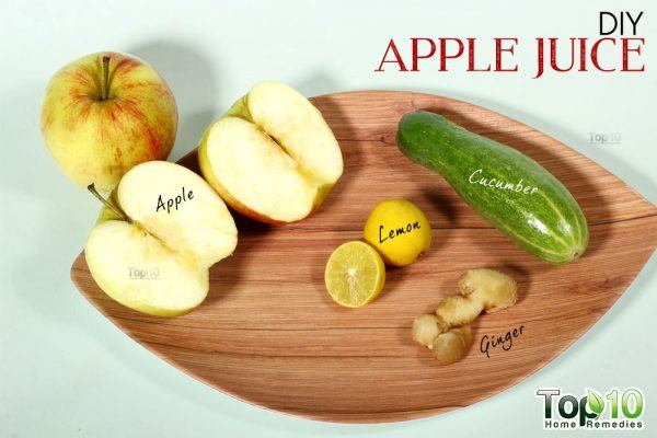 DIY apple cucumber and lemon juice for cholesterol