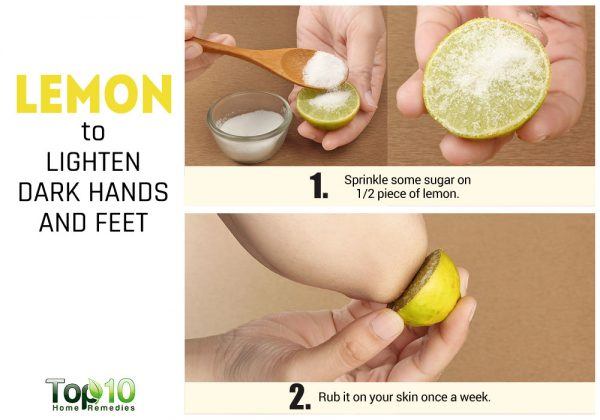 lemon to lighten dark hands and feet