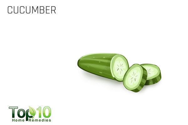 cucumber slices soothe itchy eyes