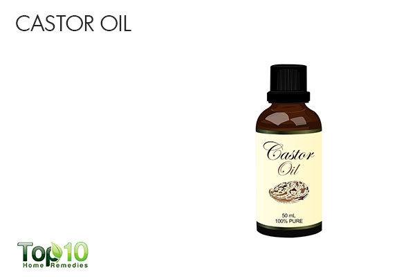 castor oil to treat upper abdominal pain