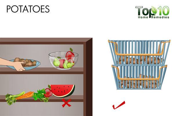 do not store potatoes in refrigerator