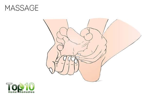 Use massage to treat a sore big toe