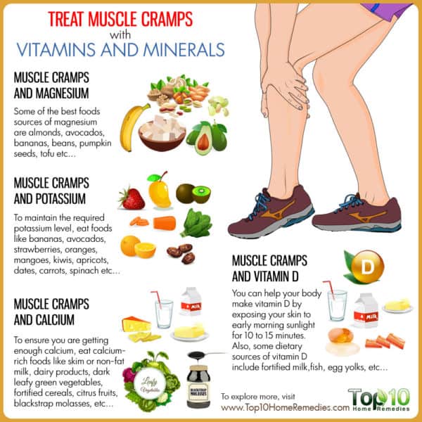 Treat muscle cramps with vitamins and minerals