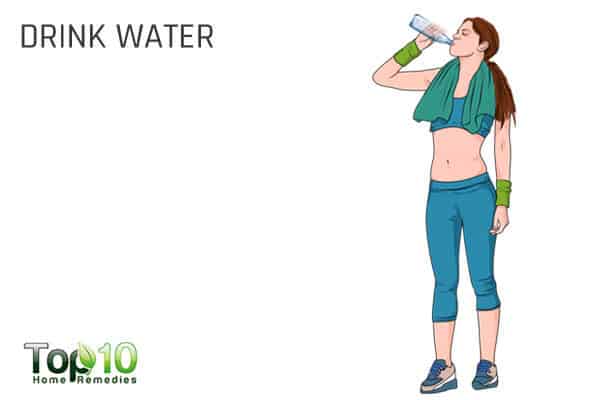 Drink plenty of water before exercising