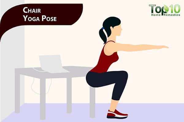 chair yoga pose for pot belly