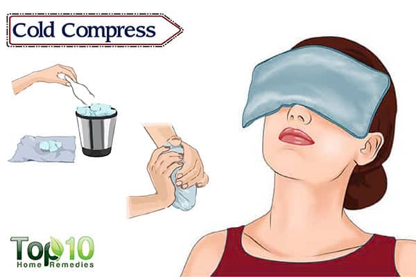 cold compress to reduce redness in eyes
