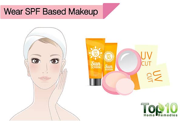 wear SPF based makup to avoid sun damage