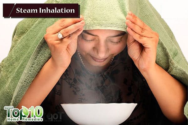 steam inhalation to reduce dry cough
