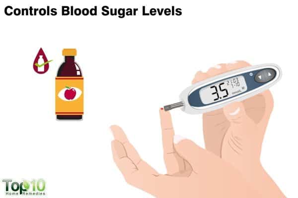 apple cider vinegar controls blood sugar level