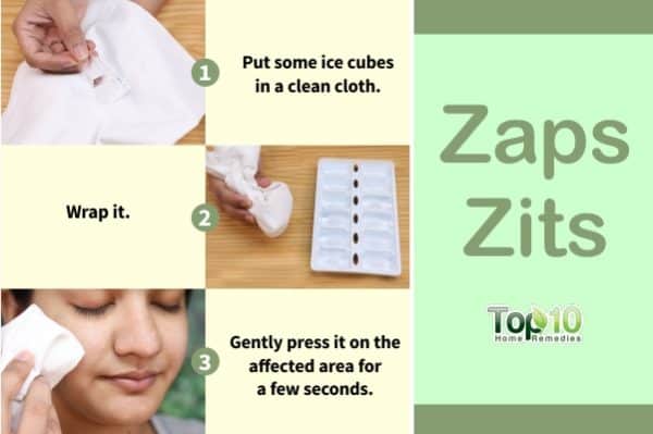 ice cubes to zap zits